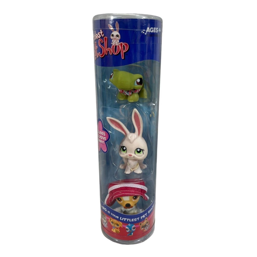 LPS 2004 Littlest Pet Shop Spring Tube Bunny 3 Turtle 8 Jack Russell Terrier 40‎